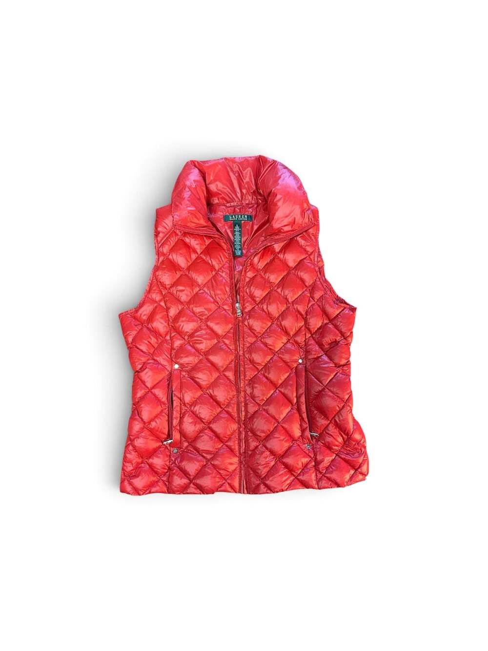 Lauren Ralph Lauren Quilted Puffer Vest Packable Down Lightweight Red Preppy S